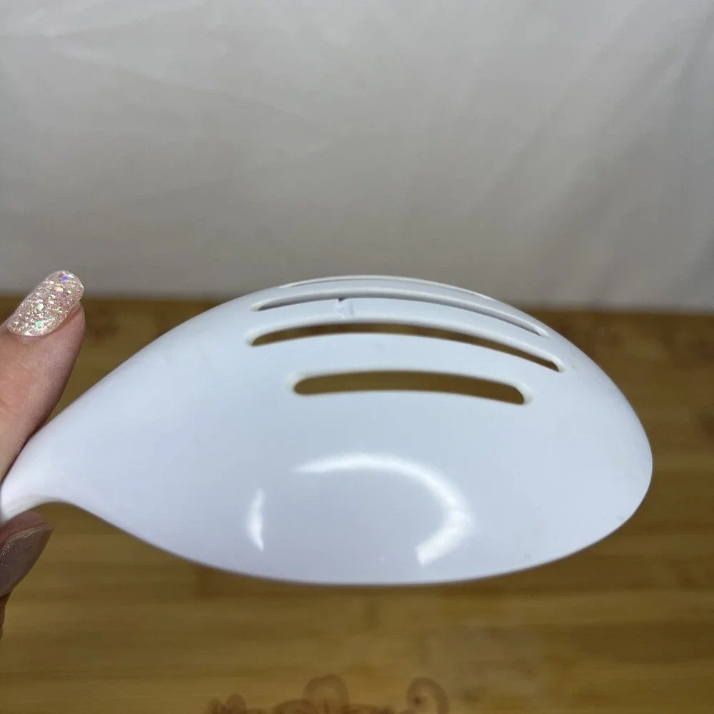 Melamine‎ White Slotted Serving Spoon JP-636  Vintage- 11.5 inches